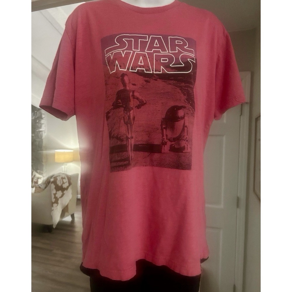 Star Wars Shirt Pink Short Sleeve Vintage Tee Casual Women's Size Medium